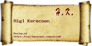 Higl Kerecsen névjegykártya